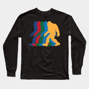 Vintage Bigfoot Silhouette Retro 70s Long Sleeve T-Shirt